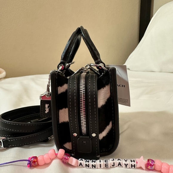 **SOLD** NWT Coach Rogue Bag 12 In Haircalf With Zebra Print (Micro Bag) - Picture 7 of 12